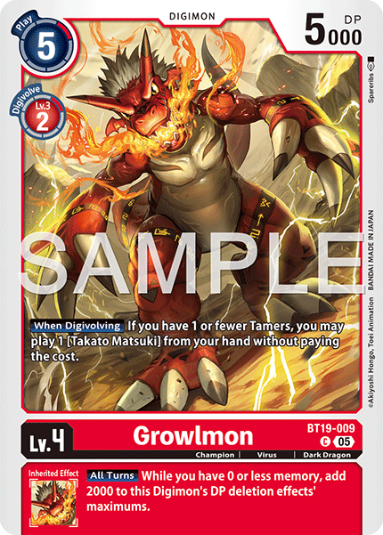 BT19-009, C, Growlmon (AD1 Reprint)