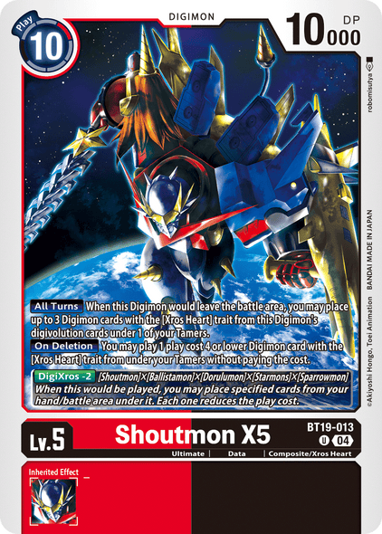 BT19-013, UC, Shoutmon X5