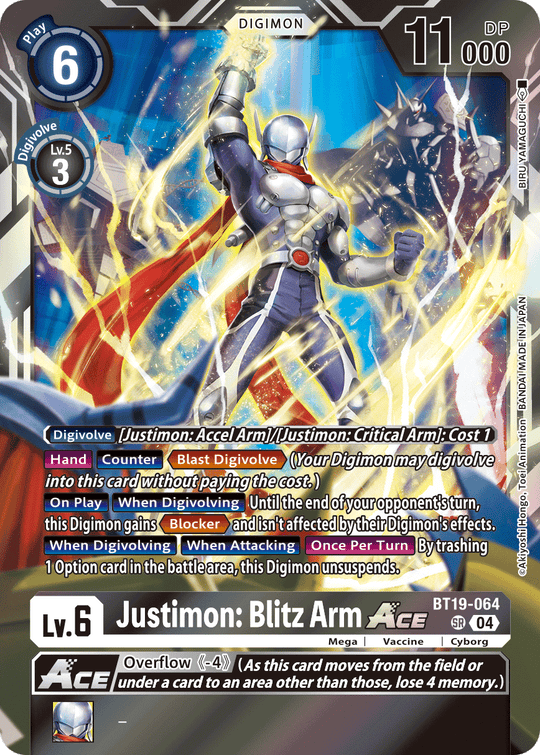 BT19-064, SR, Justimon: Blitz Arm ACE