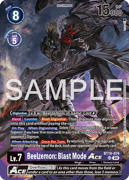 BT19-074, SR, Beelzemon: Blast Mode ACE (LM06 Version)