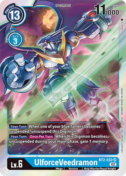 digimon card game resurgence booster BT02-032 SR UlforceVeedramon (Resurgence Booster Reprint) – Kai of Cards
