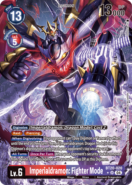 BT20-020, SR, Imperialdramon: Fighter Mode (Alternate Art)