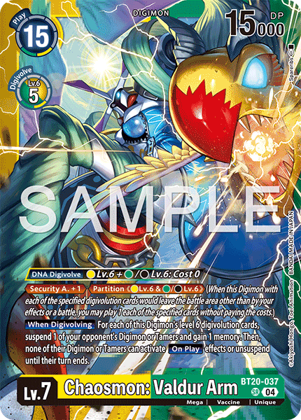 BT20-037, SR, Chaosmon: Valdur Arm (LM08 Reprint)