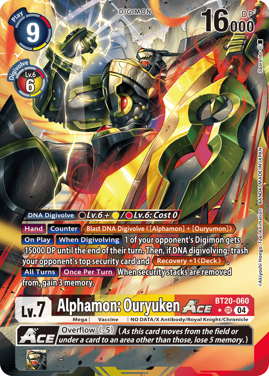 BT20-060, SR, Alphamon: Ouryuken ACE (Alternate Art)