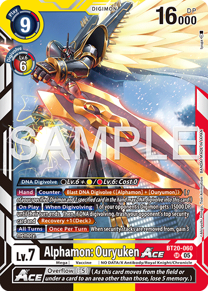 BT20-060, SR, Alphamon: Ouryuken ACE (AD1 Reprint)