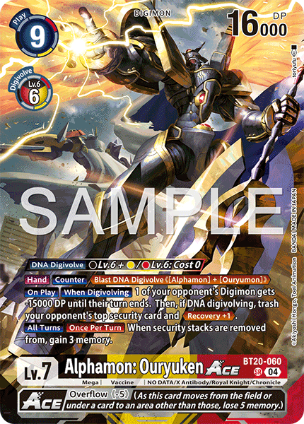 BT20-060, SR, Alphamon: Ouryuken ACE (LM08 Reprint)