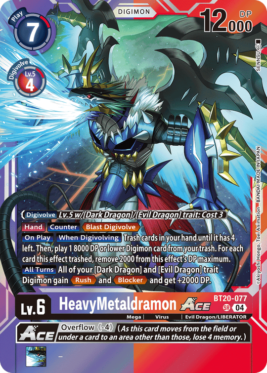 BT20-077, SR, HeavyMetaldramon ACE