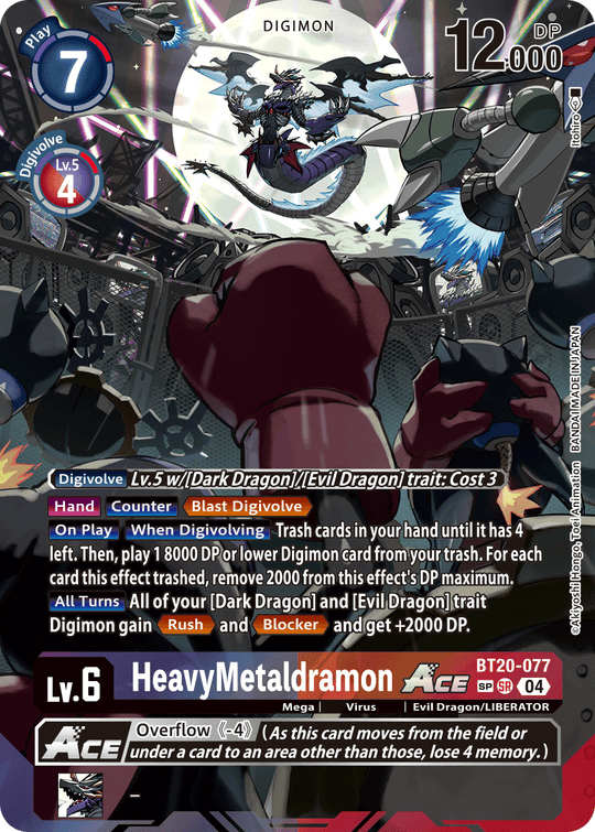 BT20-077, SR, HeavyMetaldramon ACE (Special Rare)