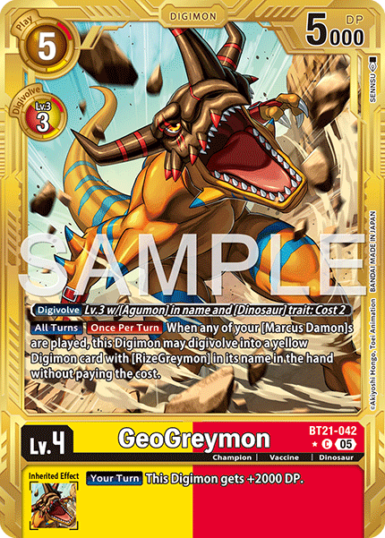 BT21-042, C, GeoGreymon (AD1 Gold Reprint)