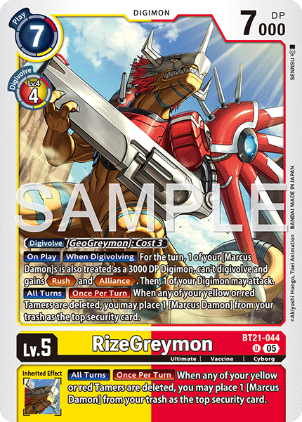 BT21-044, UC, RizeGreymon (AD1 Reprint)