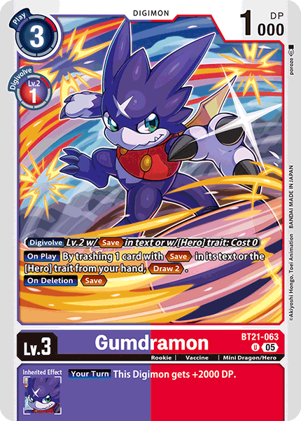 BT21-063, UC, Gumdramon