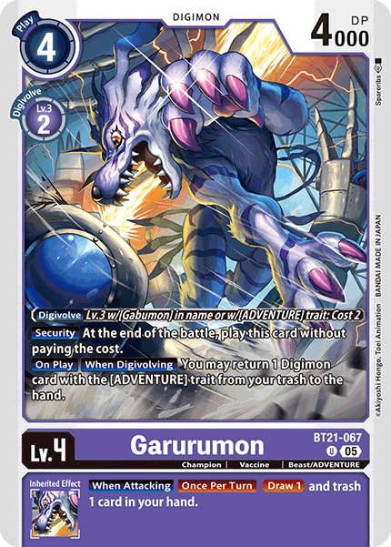 BT21-067, UC, Garurumon