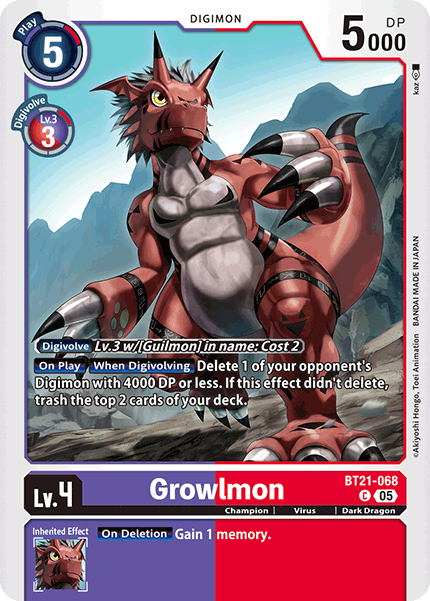 BT21-068, C, Growlmon