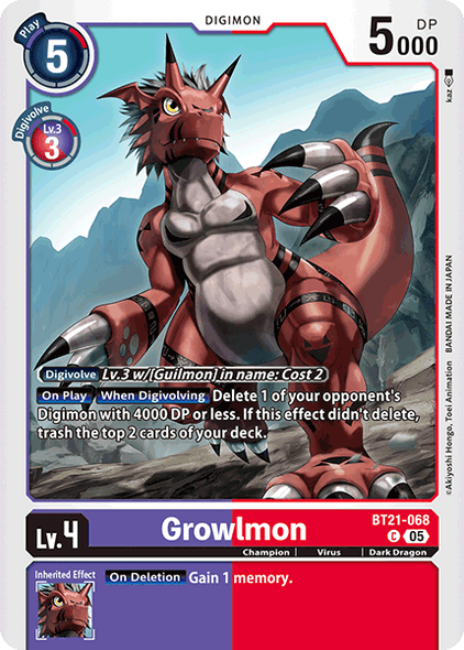 BT21-068, C, Growlmon