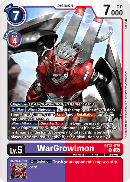 BT21-076, UC, WarGrowlmon