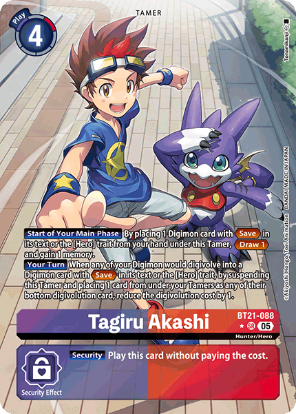 BT21-088, SR, Tagiru Akashi (Alternate Art)