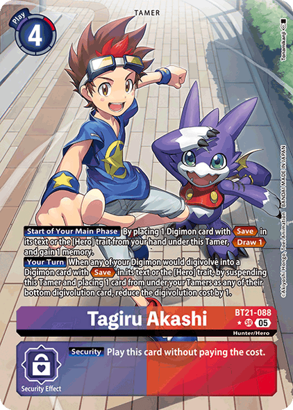BT21-088, SR, Tagiru Akashi (Alternate Art)