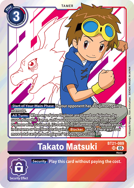 BT21-089, SR, Takato Matsuki