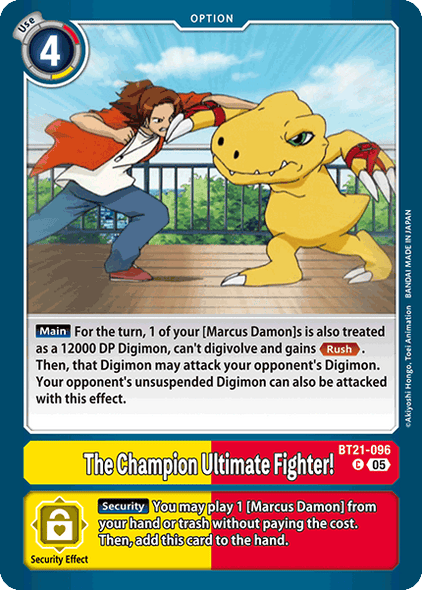 BT21-096, C, The Champion Ultimate Fighter!