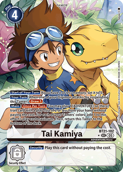 BT21-102, SEC, Tai Kamiya (1 Star Alternate Art)