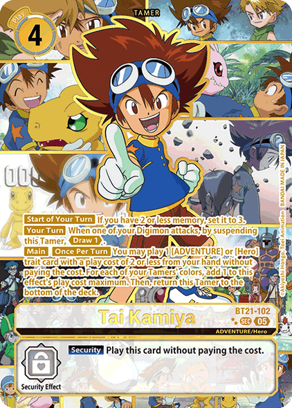 BT21-102, SEC, Tai Kamiya (2 Star Alternate Art)