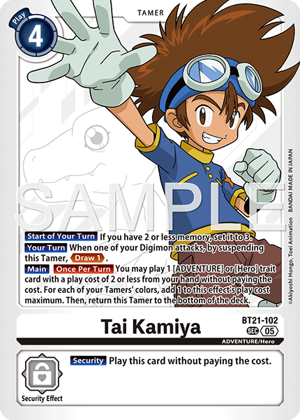 BT21-102, SEC, Tai Kamiya (AD1 Reprint)
