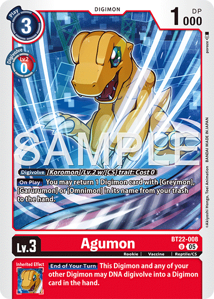 BT22-008, UC, Agumon