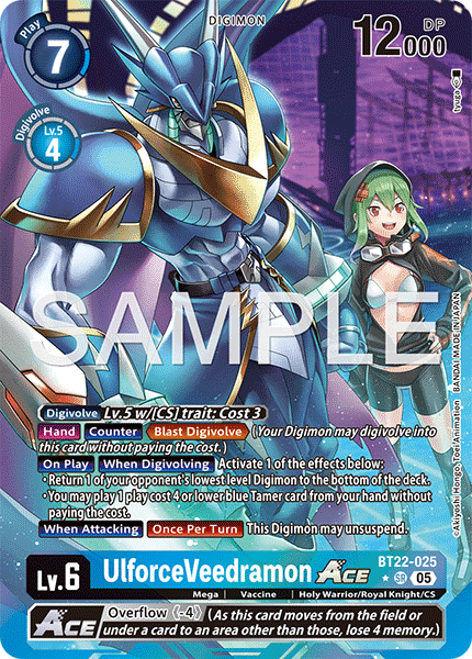 BT22-025, SR, UlforceVeedramon ACE (Alternate Art)