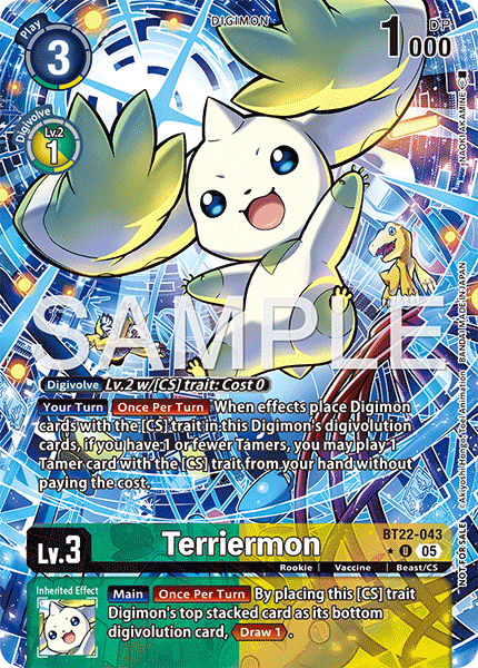 BT22-043, UC, Terriermon (BT22 Box Topper)