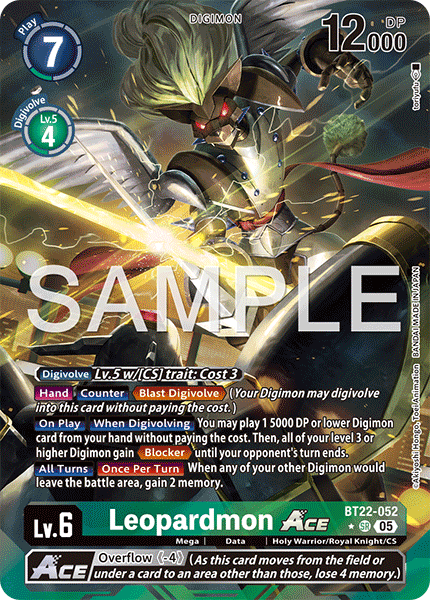 BT22-052, SR, Leopardmon ACE (Alternate Art)