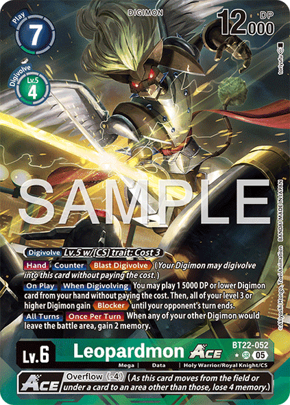 BT22-052, SR, Leopardmon ACE (Alternate Art)