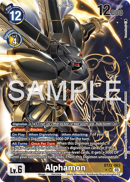 BT22-063, SR, Alphamon (Alternate Art)