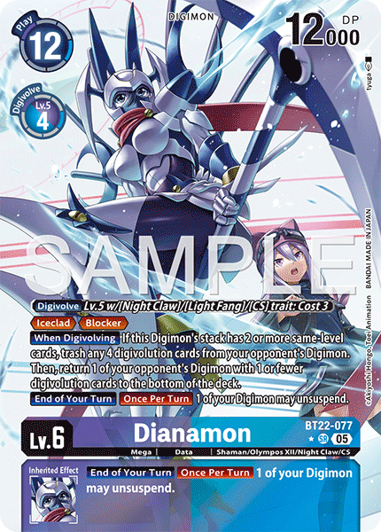 BT22-077, SR, Dianamon (Alternate Art)
