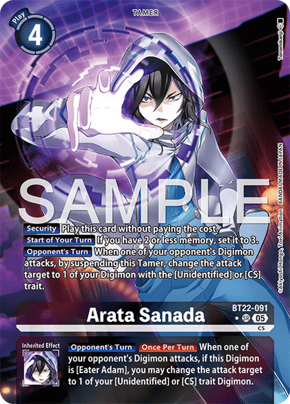 BT22-091, SR, Arata Sanada (Alternate Art)