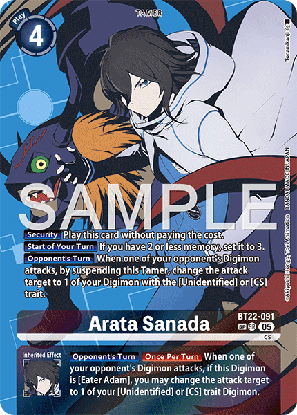 BT22-091, SR, Arata Sanada (Special Rare)