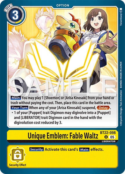 BT22-098, UC, Unique Emblem: Fable Waltz