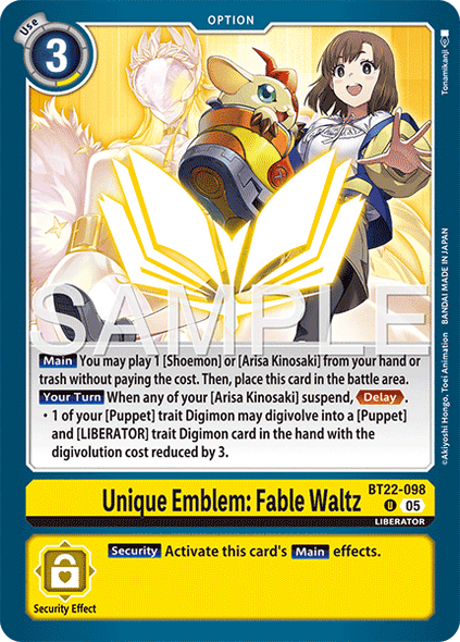 BT22-098, UC, Unique Emblem: Fable Waltz