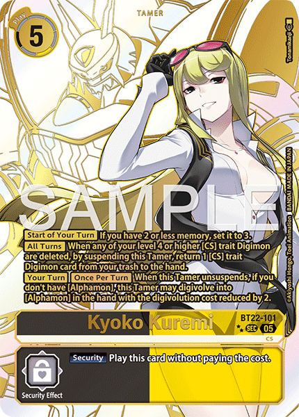 BT22-101, SEC, Kyoko Kuremi (2 Star Alternate Art)