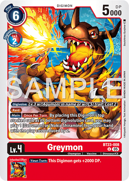 BT23-008, U, Greymon