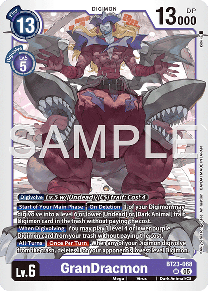 BT23-068, SR, GranDracmon