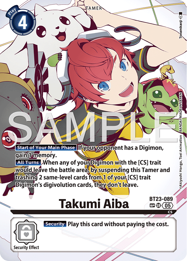 BT23-089, SR, Takumi Aiba (Special Rare)