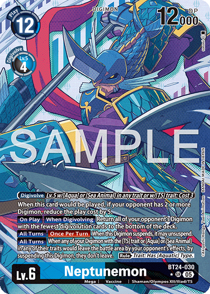 BT24-030, SR, Neptunemon (Alternate Art)