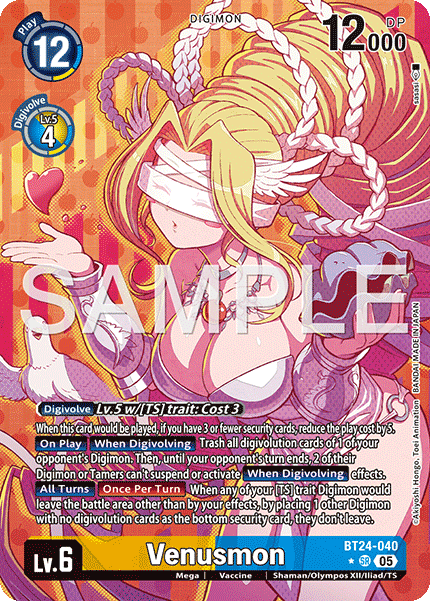 BT24-040, SR, Venusmon (Alternate Art)