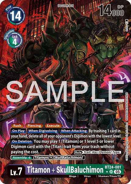 BT24-081, SR, Titamon + SkullBaluchimon (Alternate Art)
