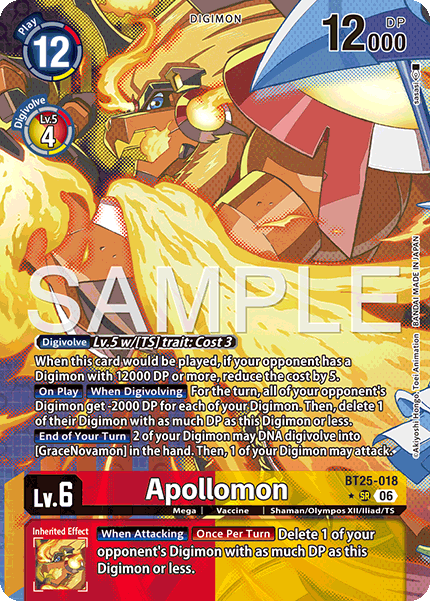 BT25-018, SR, Apollomon (Alternate Art)