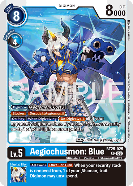 BT25-025, R, Aegiochusmon: Blue