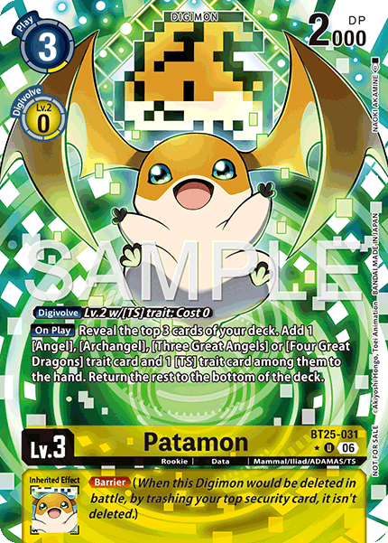 BT25-031, UC, Patamon (Box Topper)