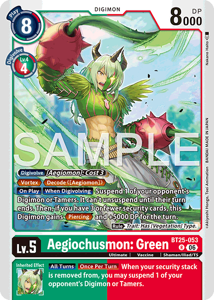 BT25-053, R, Aegiochusmon: Green