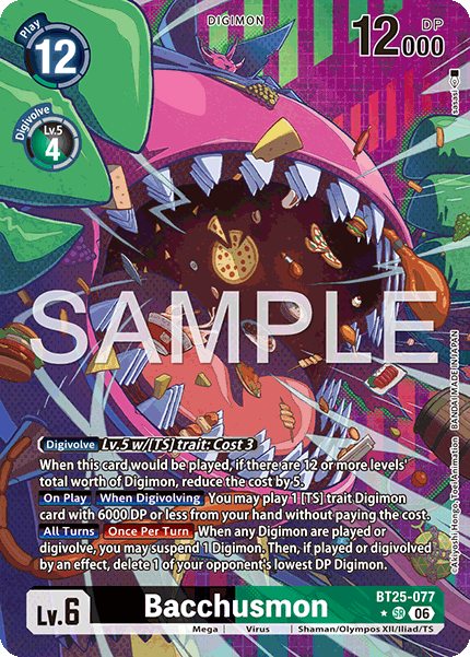 BT25-077, SR, Bacchusmon (Alternate Art)