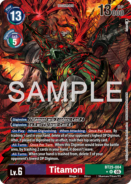 BT25-084, SR, Titamon (Alternate Art)